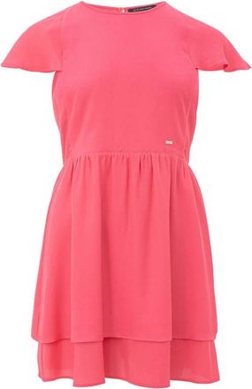 A|X Armani Exchange Fuchsia Mini Jurk met Ruche - Dames - Korte kleedjes - Roze - XS - Kleedjes