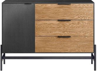 SoBuy SoBuy HFSB02-SCH Sideboard Cabinet, Storage Cabinet, Buffet Chest for Kitchen Dining Room Living Room Entryway with Cupboard, 1 Door and 3 Drawers