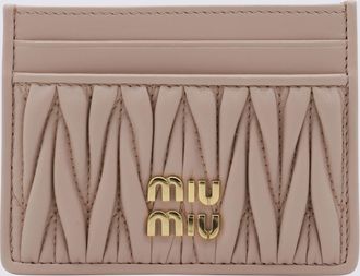 Miu Miu Beige Leather Card Holder
