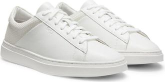 BOSS Low-top trainers with woven and grained effects