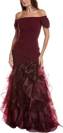 Tadashi Shoji Short Sleeve Embroidered Maxi Dress