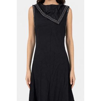 Burberry WomenS Black Sleeveless Eyelet Dress, Size 10