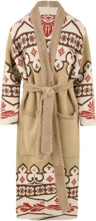 Akep Damasco Gebreide Jas - Dames - Lange truien - Veelkleurig - XS - Wol - Truien & Vesten