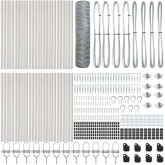 vidaXL Vidaxl - Reja Con Postes Plateado 0.8 X 100 M Acero Recubierto De Pvc