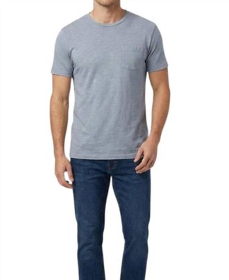 Hartford Mens Pocket Crew Tee In Dusty Blue