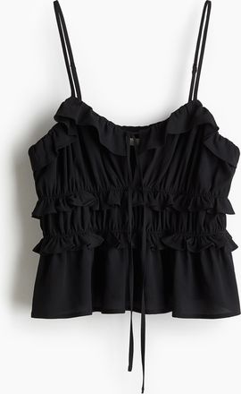 H&M Trägertop mit Volantbesatz - Schwarz
