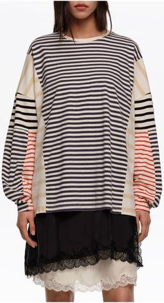 Bimba & Lola Striped Oversize T-Shirt in Navy at Nordstrom, Size Medium