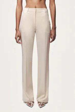 Nocturne Straight Leg Trousers in Ivory at Nordstrom, Size Large
