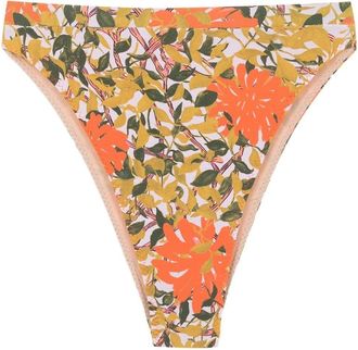 Clube Bossa floral-print bikini bottoms - women - Polyamide/Elastane - P - Orange