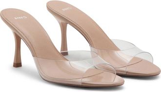 Mango Transparent Strap Slide Sandal in Beige at Nordstrom, Size 9.5Us
