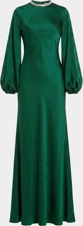 Mac Duggal Ieena Satin Sheath Gown