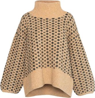 H&eacute;st H&eacute;st, Truien & Vesten, Dames, Beige, M, Turtleneck