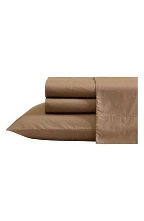Nautica Bayview Solid 200 Thread Count Cotton Percale Sheet Set in Light /Medium Brown at Nordstrom Rack, Size Twin X-Long
