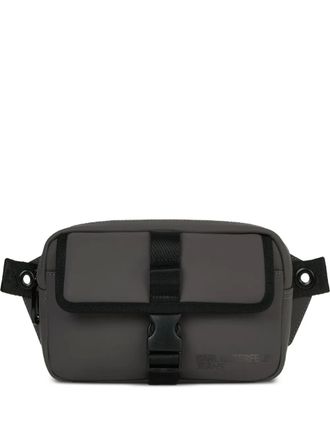Karl Lagerfeld strap buckle messenger bag - men - Polyester/Polyurethane - OS - Grey