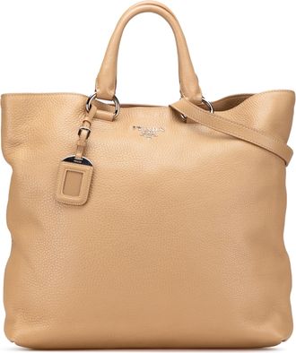 Prada Pre-owned Womens Leather Tote Bag - Peach - One Size