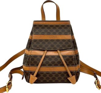 Celine Brown Leather Pvc Backpack (Pre-Owned)