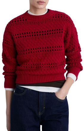 Mango Openwork Sweater in Red at Nordstrom, Size X-Small