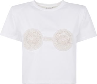Magda Butrym Womens Crop T-shirt - White Cotton - Size EU 38 (Womens)