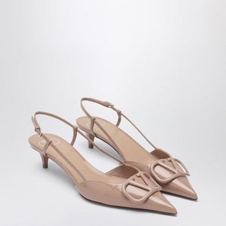 Valentino Garavani Vlogo Signature Slingback-Pumps Rosa aus Lackleder