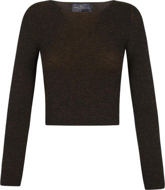 Cortana Fitted Cashmere Knit Top - Dames - Cashmere truien - Bruin - S - Kasjmier - Truien & Vesten