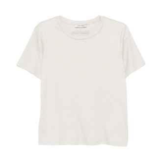 Max Mara Tops, Dames, Grijs, M, Katoen, T-shirt met ronde hals