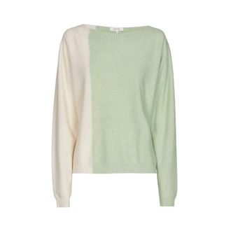 Marie Méro Truien & Vesten, Dames, Groen, XL, Wol, Bicolour wol-kasjmier trui