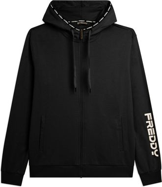 Freddy Felpa con cappuccio e zip in cotone interlock