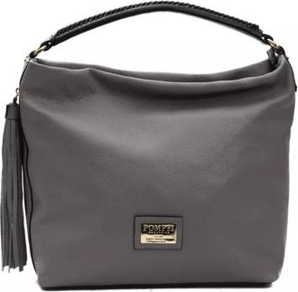 Pompei Donatella Donatella Leren Schoudertas - Dames - Handtassen - Grijs - ONE Size - Leer - Tassen