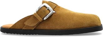 Maison Margiela Suede Tabi Cut-Out Slides - Heren - Slip ons - Bruin - 42 EU - Leer - Schoenen