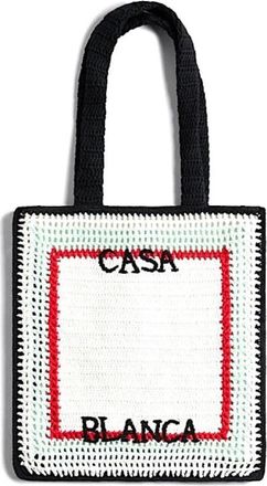Casablanca Gehaakte Tote Bag - Heren - Shoppers - Wit - ONE Size - Katoen - Tassen