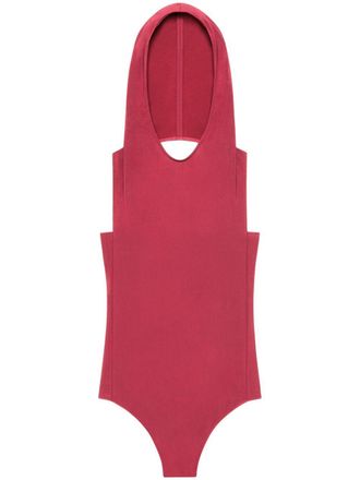 Courrèges Body Illusion con cappuccio - Rosso
