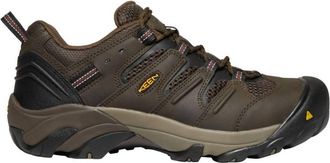 Keen Mens Lansing Low Safety Shoes In Cascade Brown/fired Brick