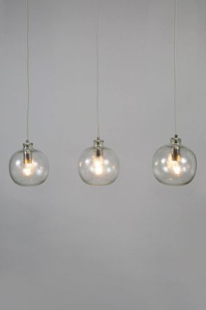 BHS Alfie Bobble Glass 3 Light Diner Pendant in Clear