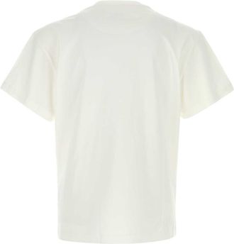 Jil Sander Mens Logo-Embroidered Cotton T-Shirt White