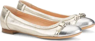 AGL Monika Cap Toe Ballet Flat in Silver-And-Gold at Nordstrom, Size 40.5