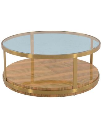 Armen Living Hattie Glass Top Coffee Table