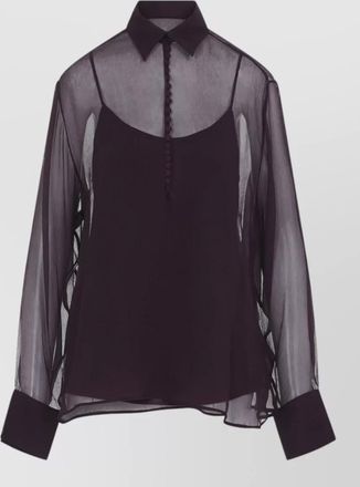Ermanno Scervino silk long-sleeve blouse
