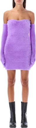 Off-white Purple Strapless Mini Dress