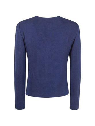 Emporio Armani Ruffled-Front Blouse - Navy