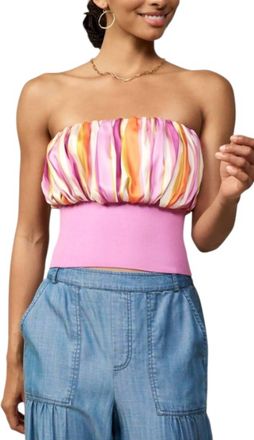 Current Air Spring Stripe Tube Top In Pink