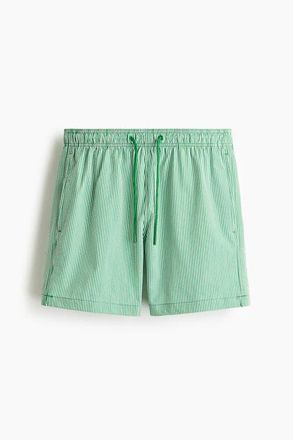 H&M Seersucker Swim Shorts in Green/striped at Nordstrom, Size X-Large