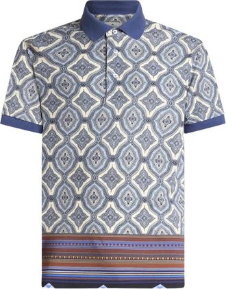 Etro Polo met geometrische print - Heren - Polos - Veelkleurig - S - Katoen - Tops