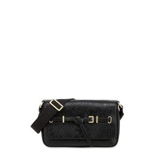 Pollini Schoudertas met knoopdetail - Dames - Tassen - Zwart - Maat: ONE Size Zijde