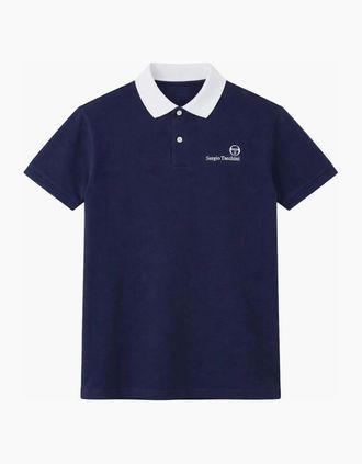 Sergio Tacchini Mens Sergio Tacchini Bondi Polo Shirt Maritime Blue/White - Navy - Size: 42