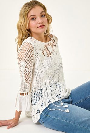 DUSK Floral Crochet Top