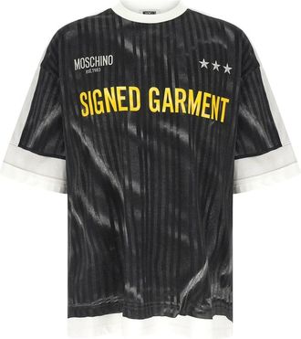 Moschino Sportswear, male, Black, Size: L Printed cotton jersey T-shirt