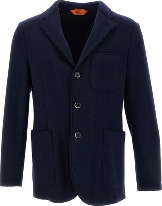 Barena Enkelrijige Blazer - Heren - Blazers - Blauw - S - Wol - Jassen