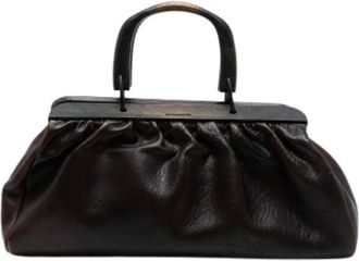 Gucci Pre-owned Handbags, female, Brown, Size: ONE SIZE Pre-owned Leather Handbag