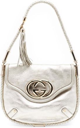 Gucci Pre-owned Gucci Medium Metallic Calfskin Britt Tassel Flap Shoulder Bag Ladies RQGIV3DSBUFSM1DA
