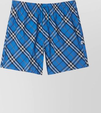 Burberry check drawcord elastic waist swim shorts